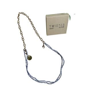 TWISTED SILVER Women's Artisan Boho Brass Bead Three Strand Necklace Adjustable